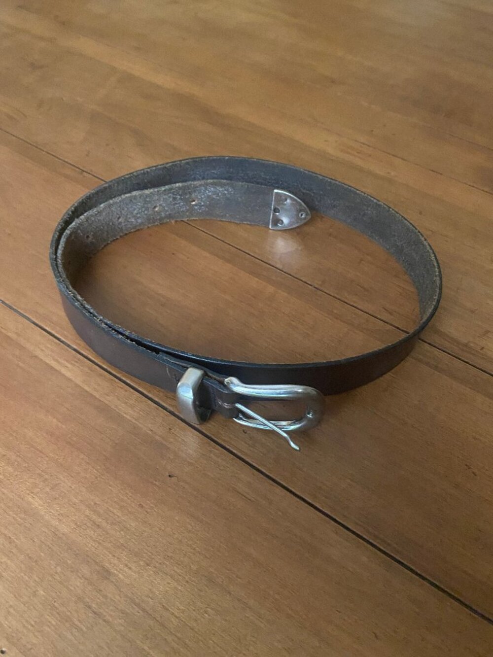 Women's Dark Brown Leather Belt Medium - Picture 7 of 12